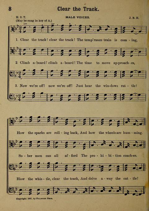 The Battle Cry: a new collection of temperance and prohibition songs page 8