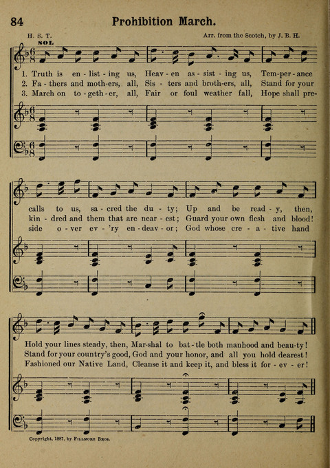 The Battle Cry: a new collection of temperance and prohibition songs page 84