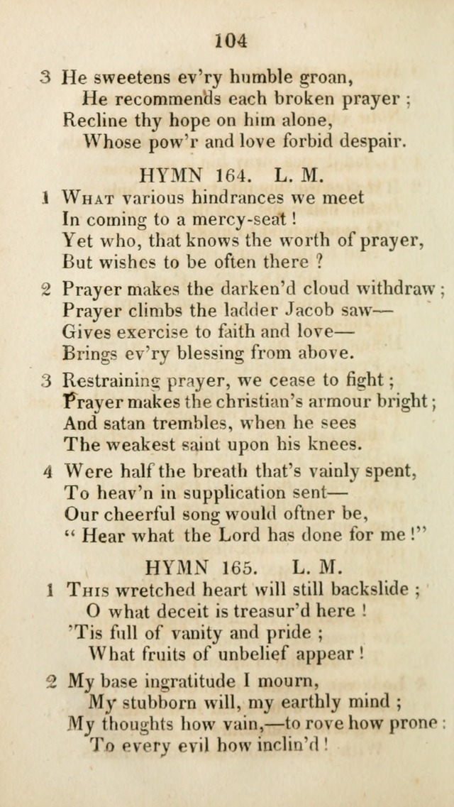 The Brick Church Hymns, Designed for the Use of Social Prayer Meetings and Families, selected from the most approved authors page 105