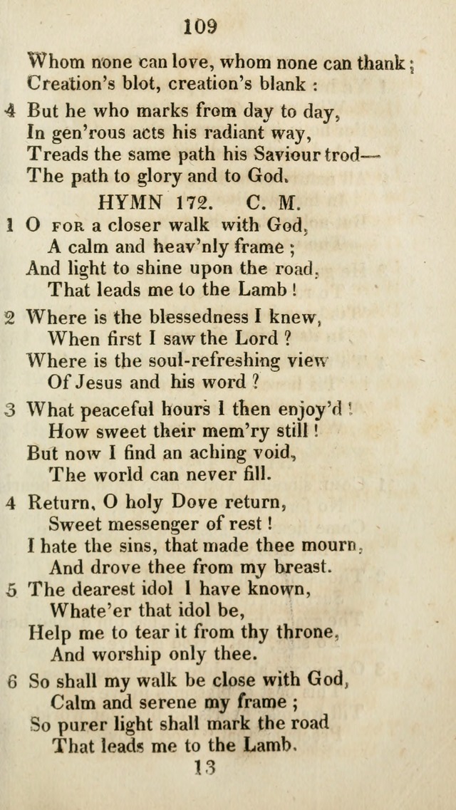 The Brick Church Hymns, Designed for the Use of Social Prayer Meetings and Families, selected from the most approved authors page 110