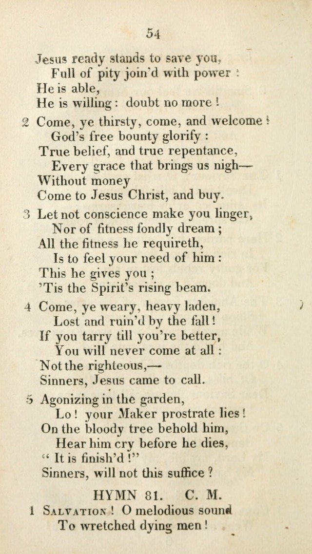 The Brick Church Hymns, Designed for the Use of Social Prayer Meetings and Families, selected from the most approved authors page 55