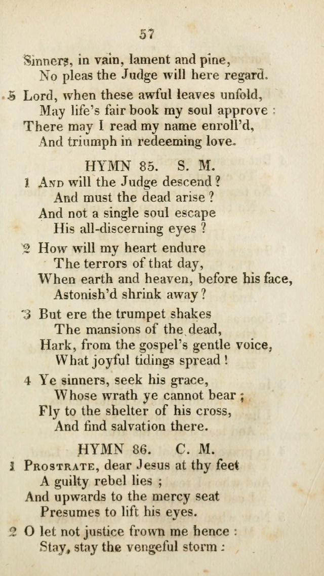 The Brick Church Hymns, Designed for the Use of Social Prayer Meetings and Families, selected from the most approved authors page 58