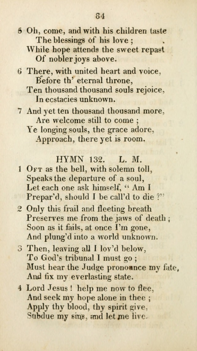 The Brick Church Hymns, Designed for the Use of Social Prayer Meetings and Families, selected from the most approved authors page 85