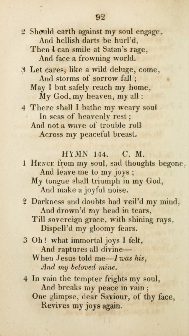 The Brick Church Hymns, Designed for the Use of Social Prayer Meetings and Families, selected from the most approved authors page 93