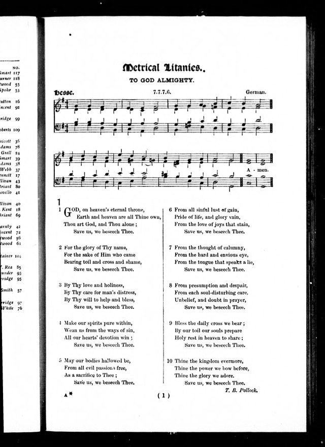 The Baptist Church Hymnal: chants and anthems with music page 1