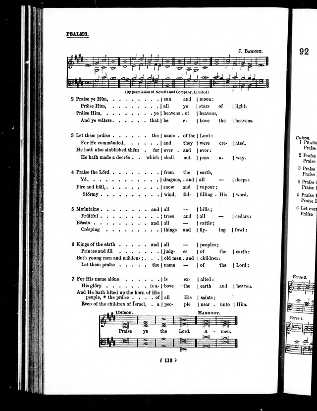 The Baptist Church Hymnal: chants and anthems with music page 115