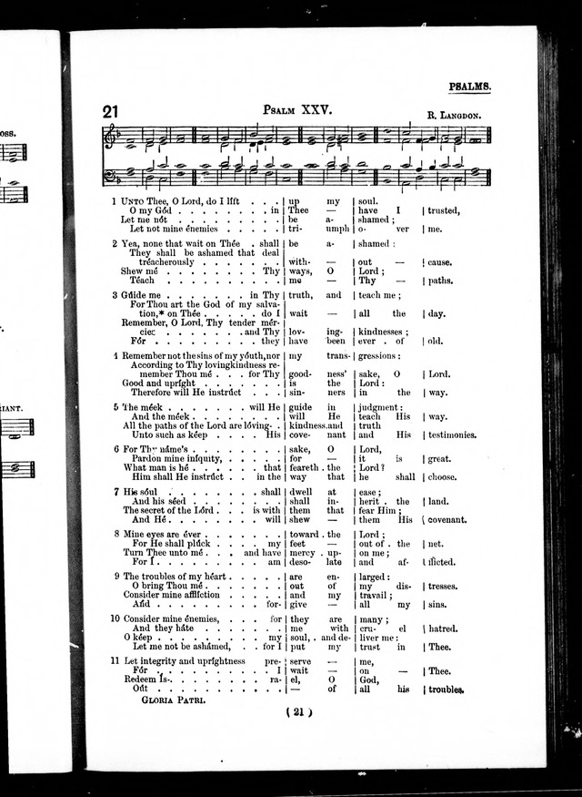 The Baptist Church Hymnal: chants and anthems with music page 21