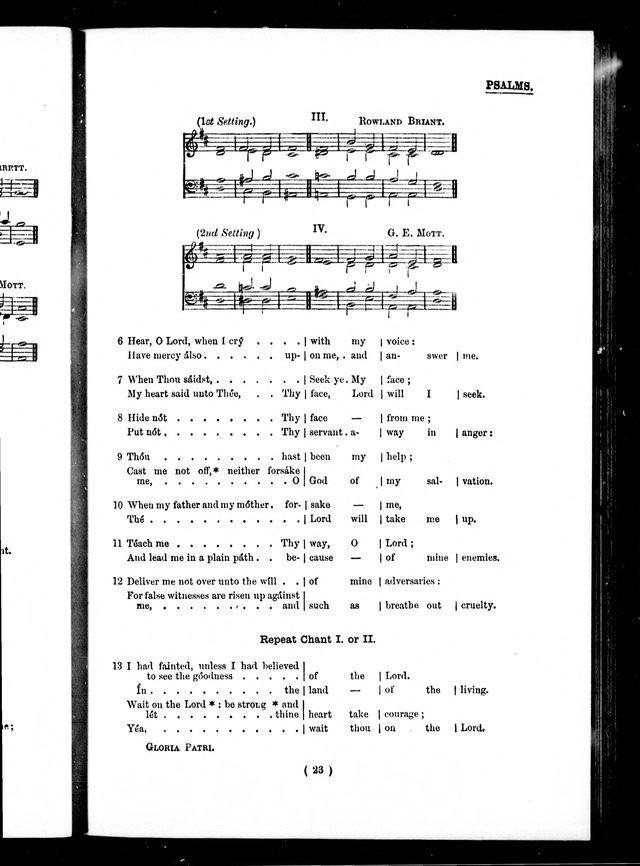 The Baptist Church Hymnal: chants and anthems with music page 23