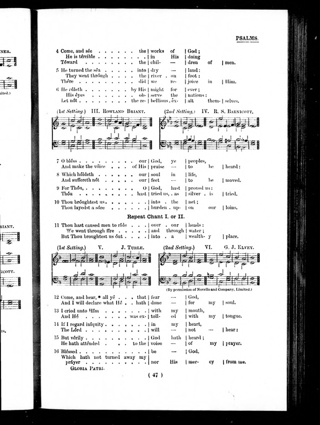 The Baptist Church Hymnal: chants and anthems with music page 47