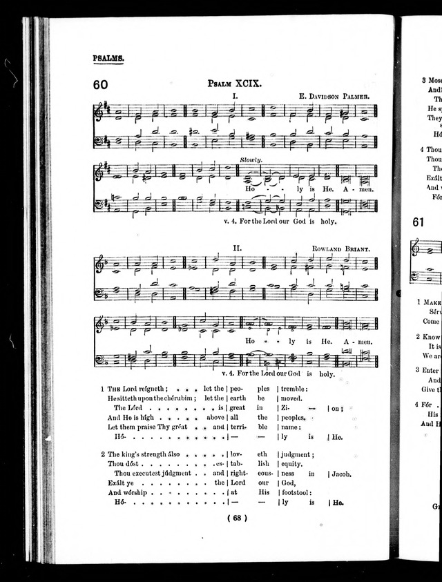 The Baptist Church Hymnal: chants and anthems with music page 68