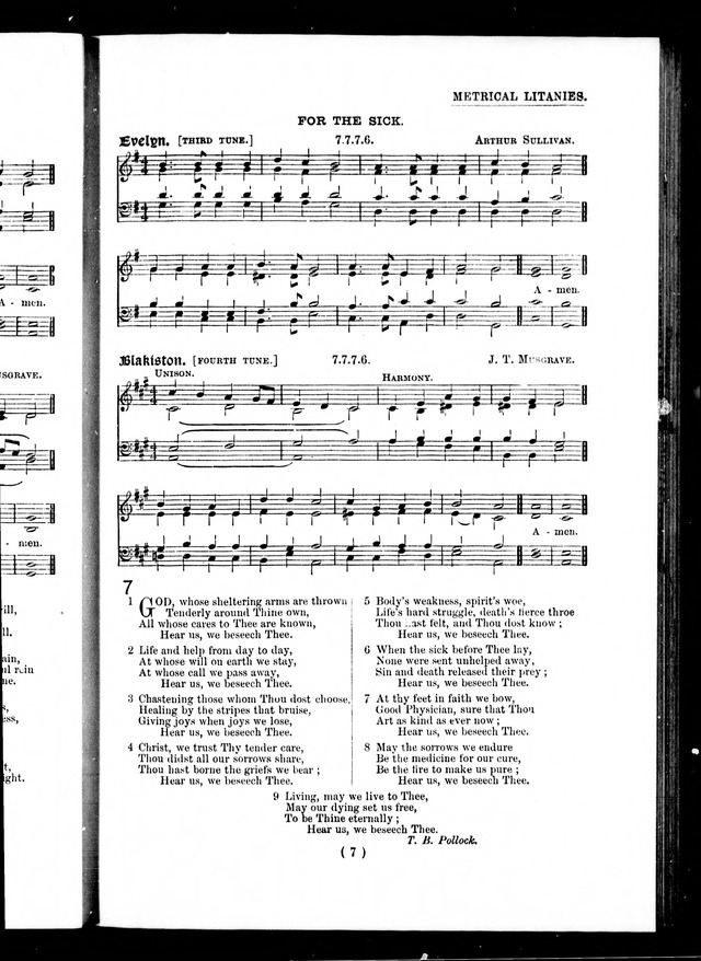 The Baptist Church Hymnal: chants and anthems with music page 7