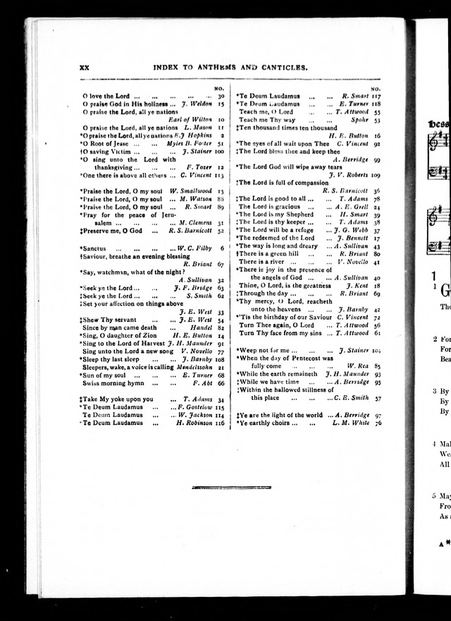 The Baptist Church Hymnal: chants and anthems with music page xix