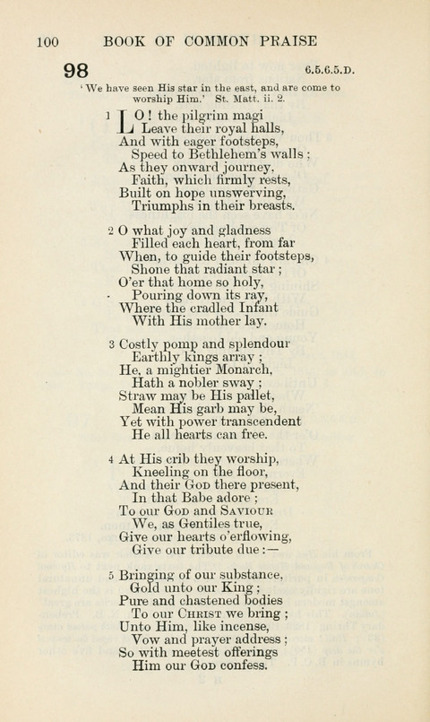 The Book of Common Praise: being the Hymn Book of the Church of England in Canada. Annotated edition page 100