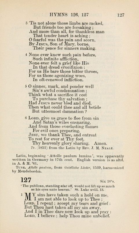 The Book of Common Praise: being the Hymn Book of the Church of England in Canada. Annotated edition page 127