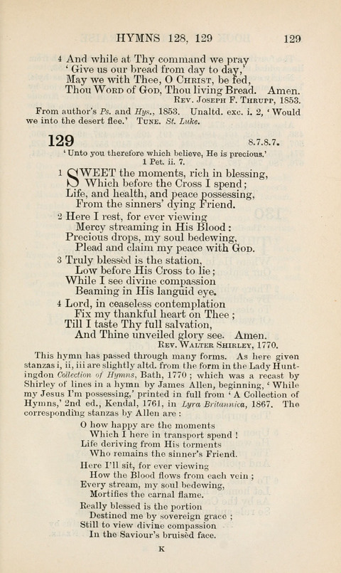 The Book of Common Praise: being the Hymn Book of the Church of England in Canada. Annotated edition page 129