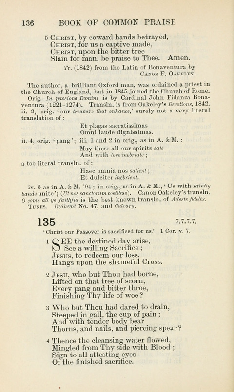 The Book of Common Praise: being the Hymn Book of the Church of England in Canada. Annotated edition page 136