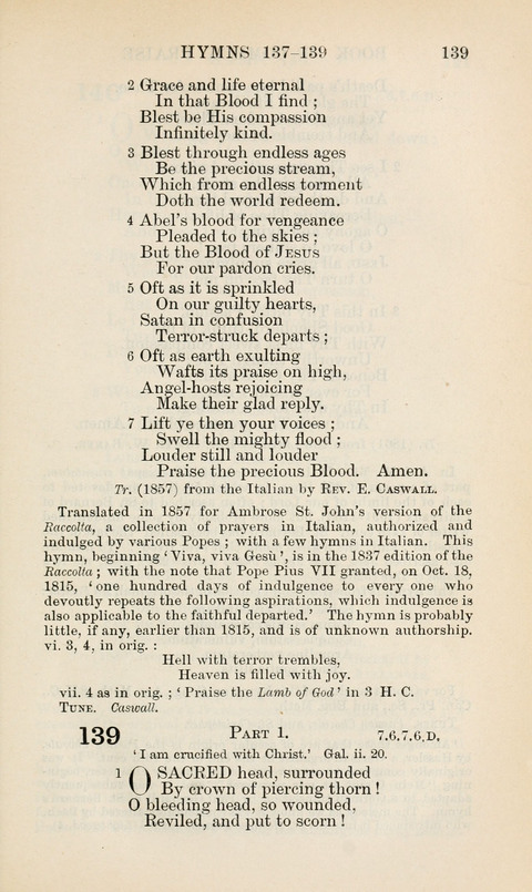 The Book of Common Praise: being the Hymn Book of the Church of England in Canada. Annotated edition page 139