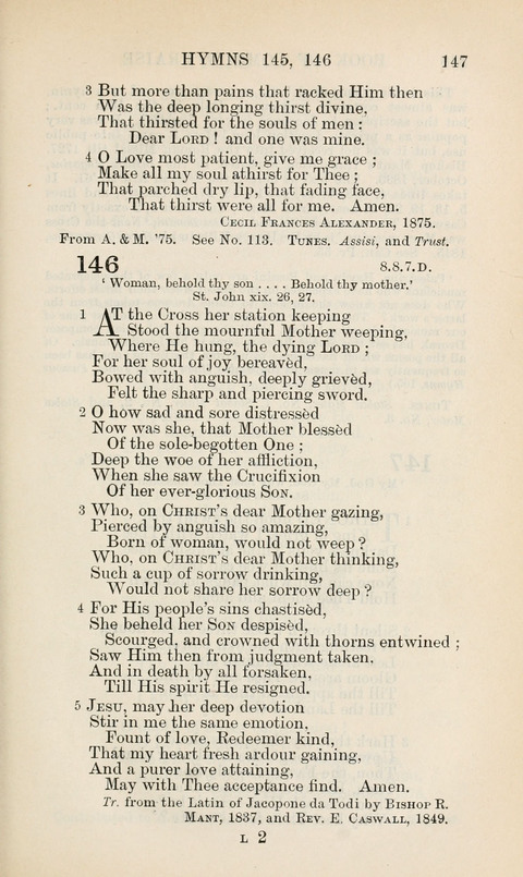 The Book of Common Praise: being the Hymn Book of the Church of England in Canada. Annotated edition page 147