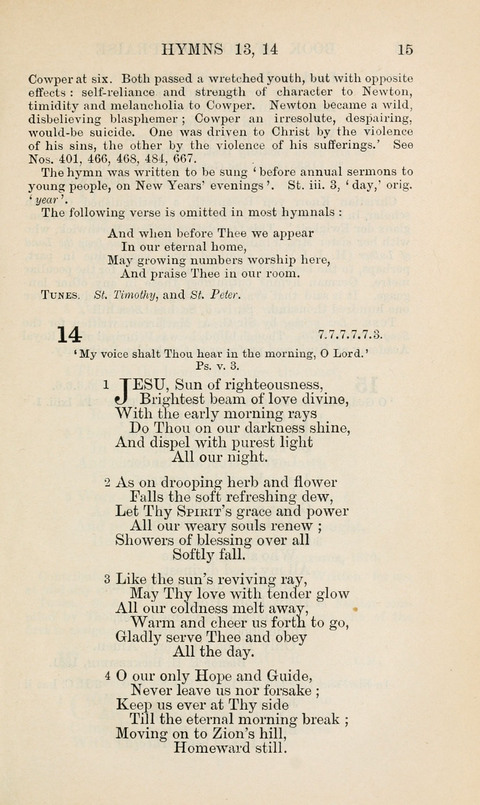 The Book of Common Praise: being the Hymn Book of the Church of England in Canada. Annotated edition page 15