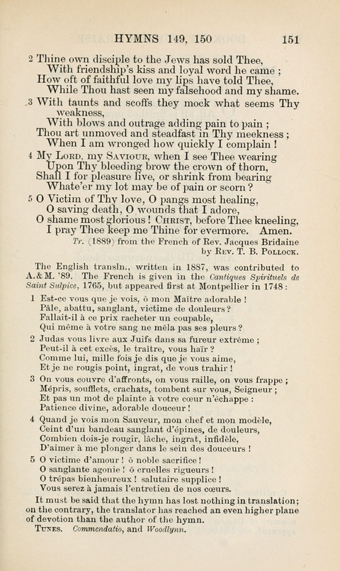 The Book of Common Praise: being the Hymn Book of the Church of England in Canada. Annotated edition page 151