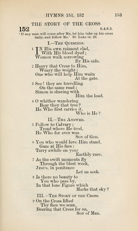 The Book of Common Praise: being the Hymn Book of the Church of England in Canada. Annotated edition page 153