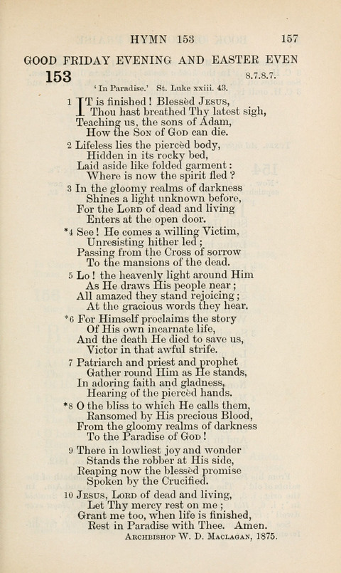 The Book of Common Praise: being the Hymn Book of the Church of England in Canada. Annotated edition page 157