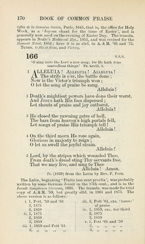 The Book of Common Praise: being the Hymn Book of the Church of England in Canada. Annotated edition page 170