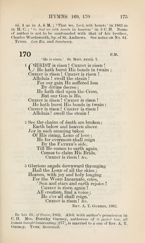 The Book of Common Praise: being the Hymn Book of the Church of England in Canada. Annotated edition page 175