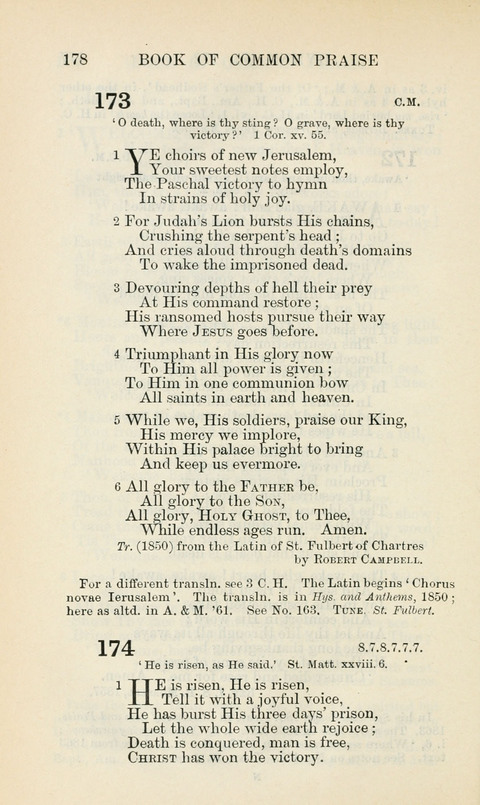 The Book of Common Praise: being the Hymn Book of the Church of England in Canada. Annotated edition page 178