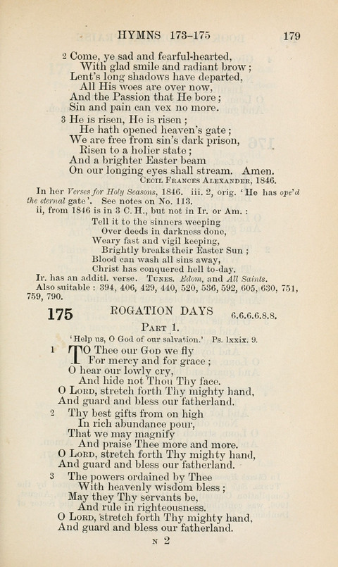 The Book of Common Praise: being the Hymn Book of the Church of England in Canada. Annotated edition page 179