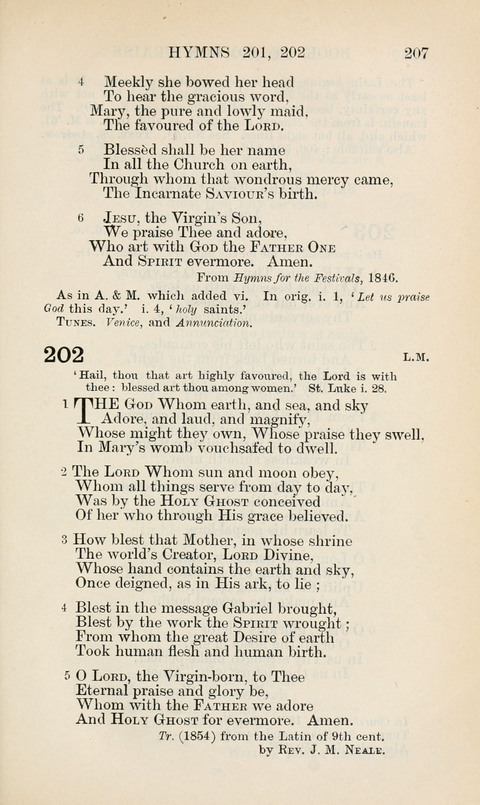 The Book of Common Praise: being the Hymn Book of the Church of England in Canada. Annotated edition page 207