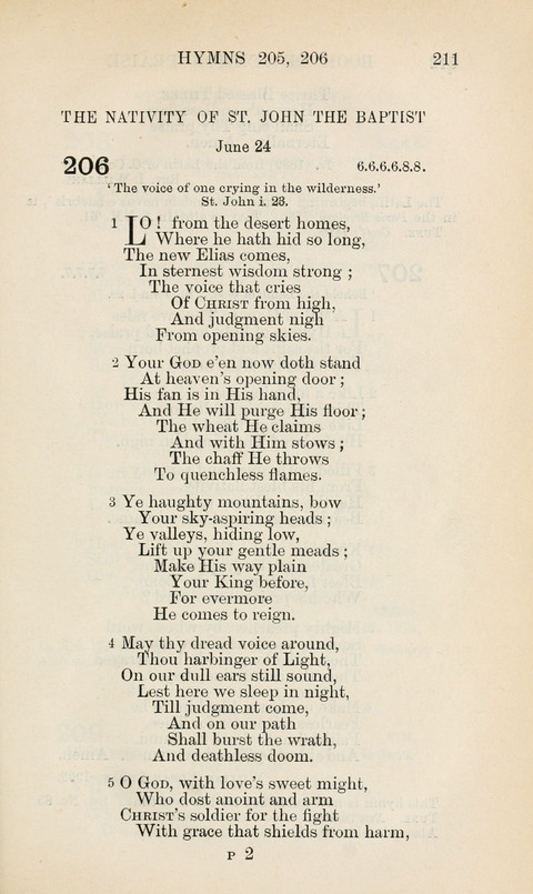 The Book of Common Praise: being the Hymn Book of the Church of England in Canada. Annotated edition page 211