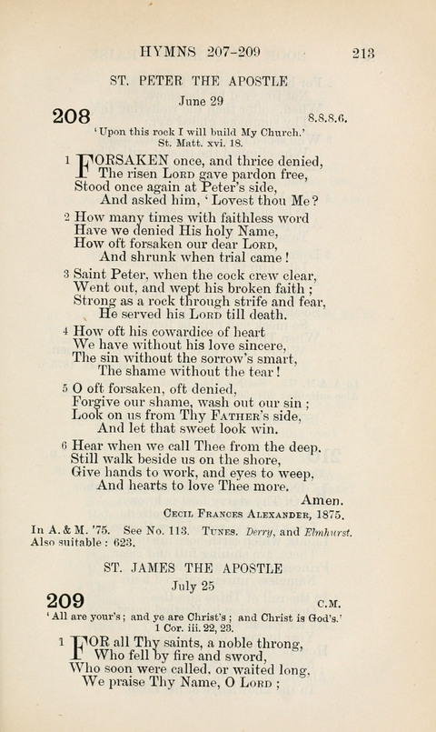 The Book of Common Praise: being the Hymn Book of the Church of England in Canada. Annotated edition page 213