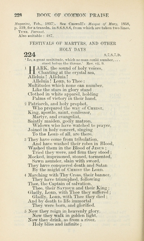 The Book of Common Praise: being the Hymn Book of the Church of England in Canada. Annotated edition page 228