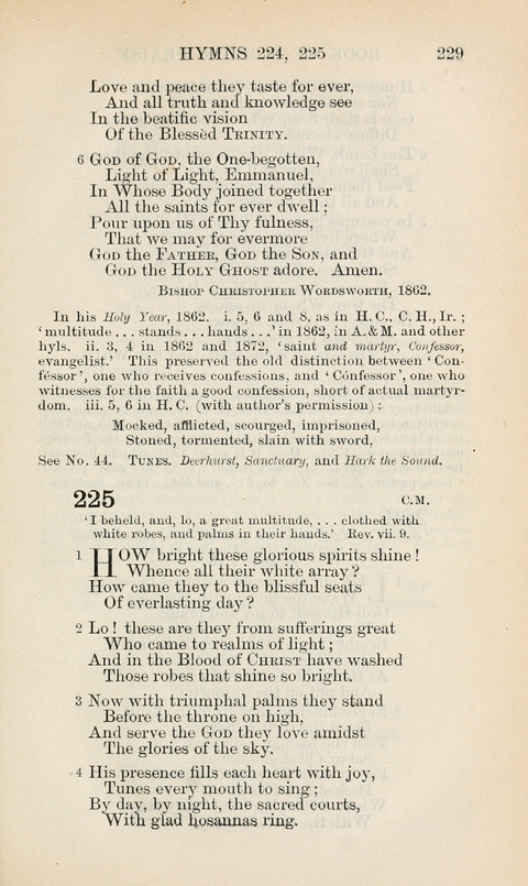 The Book of Common Praise: being the Hymn Book of the Church of England in Canada. Annotated edition page 229