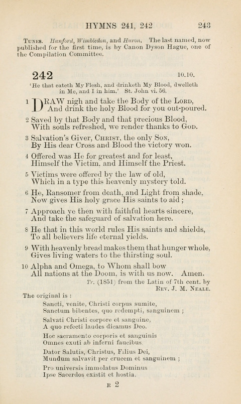 The Book of Common Praise: being the Hymn Book of the Church of England in Canada. Annotated edition page 243