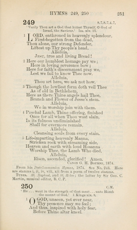 The Book of Common Praise: being the Hymn Book of the Church of England in Canada. Annotated edition page 251