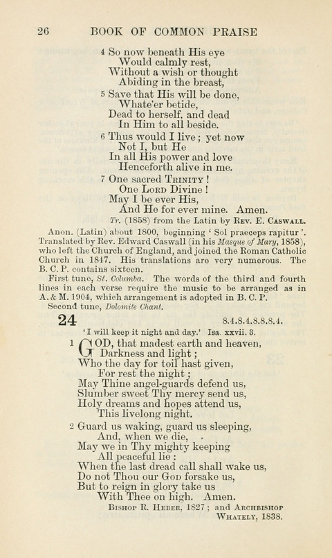 The Book of Common Praise: being the Hymn Book of the Church of England in Canada. Annotated edition page 26