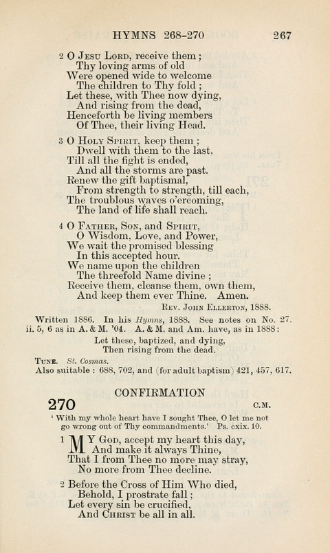 The Book of Common Praise: being the Hymn Book of the Church of England in Canada. Annotated edition page 267