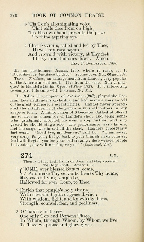 The Book of Common Praise: being the Hymn Book of the Church of England in Canada. Annotated edition page 270