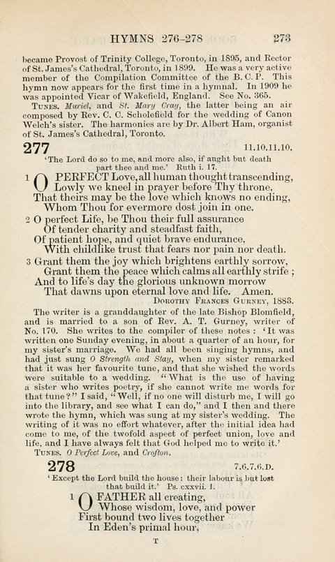 The Book of Common Praise: being the Hymn Book of the Church of England in Canada. Annotated edition page 273