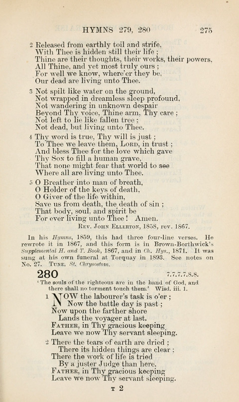 The Book of Common Praise: being the Hymn Book of the Church of England in Canada. Annotated edition page 275