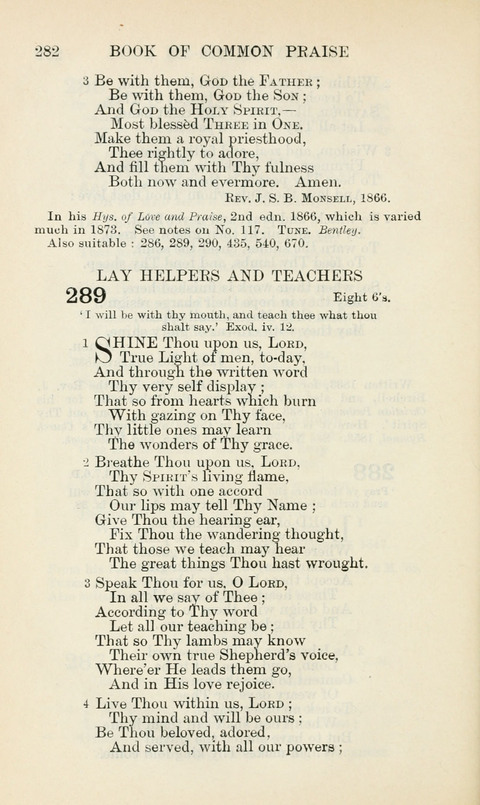 The Book of Common Praise: being the Hymn Book of the Church of England in Canada. Annotated edition page 282