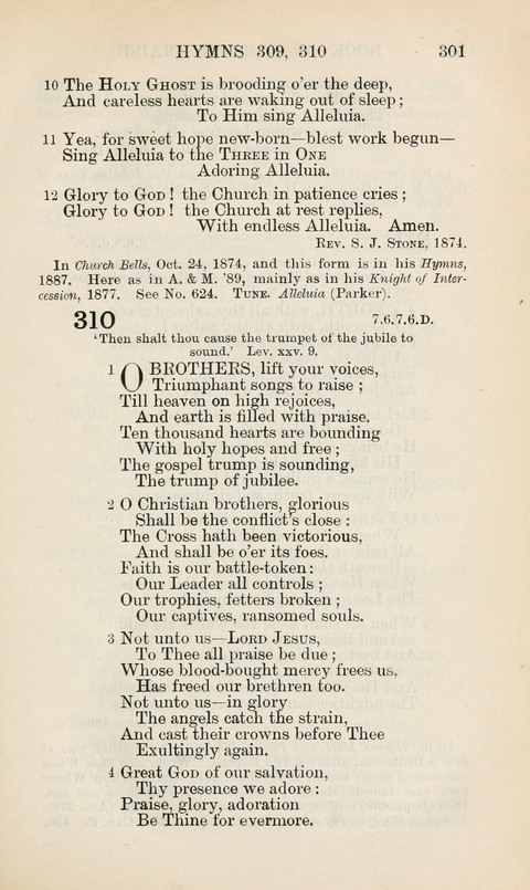 The Book of Common Praise: being the Hymn Book of the Church of England in Canada. Annotated edition page 301