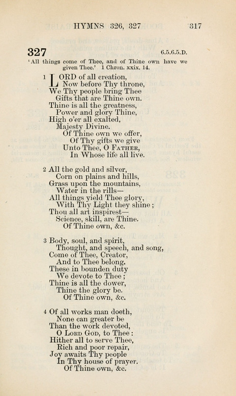 The Book of Common Praise: being the Hymn Book of the Church of England in Canada. Annotated edition page 317