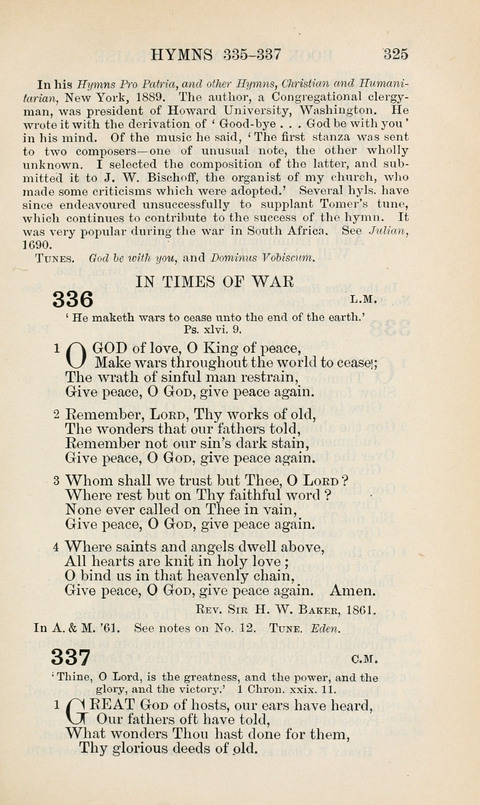 The Book of Common Praise: being the Hymn Book of the Church of England in Canada. Annotated edition page 325