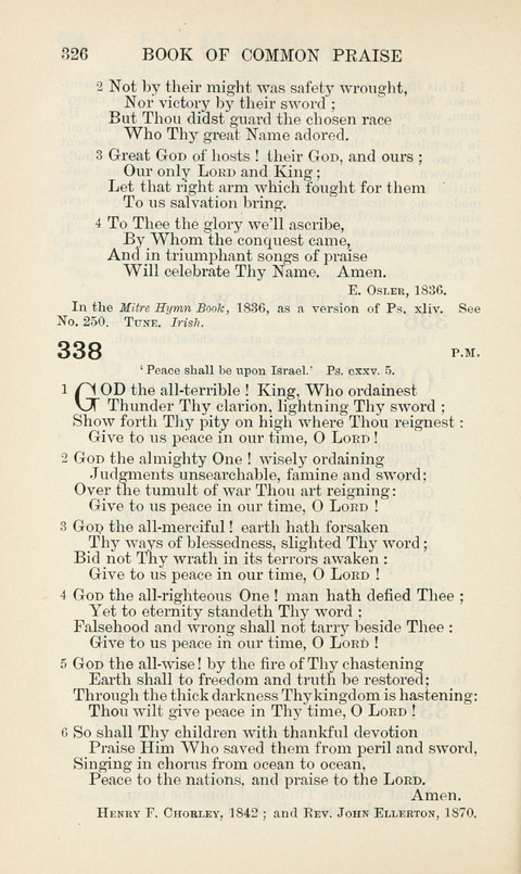 The Book of Common Praise: being the Hymn Book of the Church of England in Canada. Annotated edition page 326