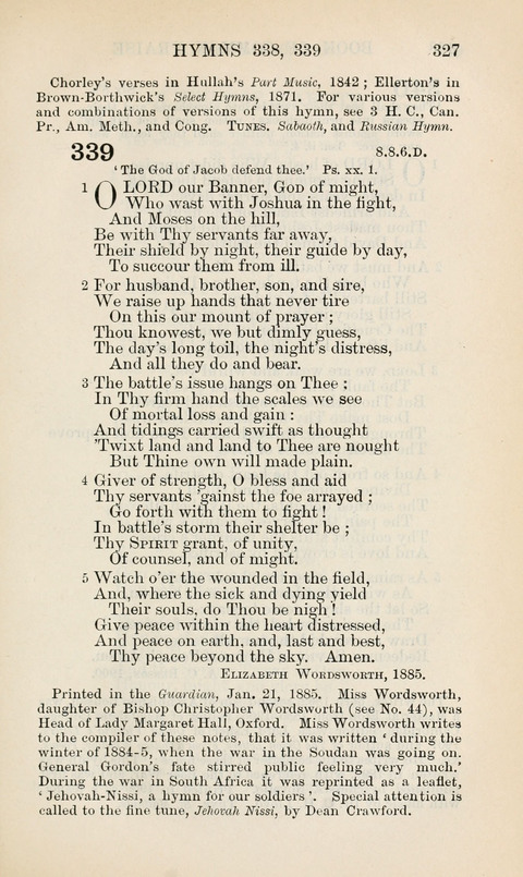 The Book of Common Praise: being the Hymn Book of the Church of England in Canada. Annotated edition page 327