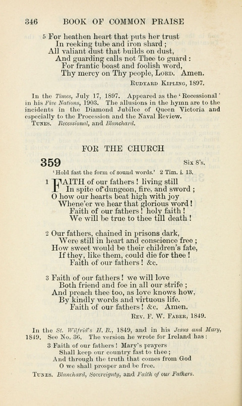 The Book of Common Praise: being the Hymn Book of the Church of England in Canada. Annotated edition page 346