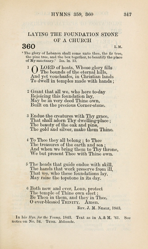 The Book of Common Praise: being the Hymn Book of the Church of England in Canada. Annotated edition page 347